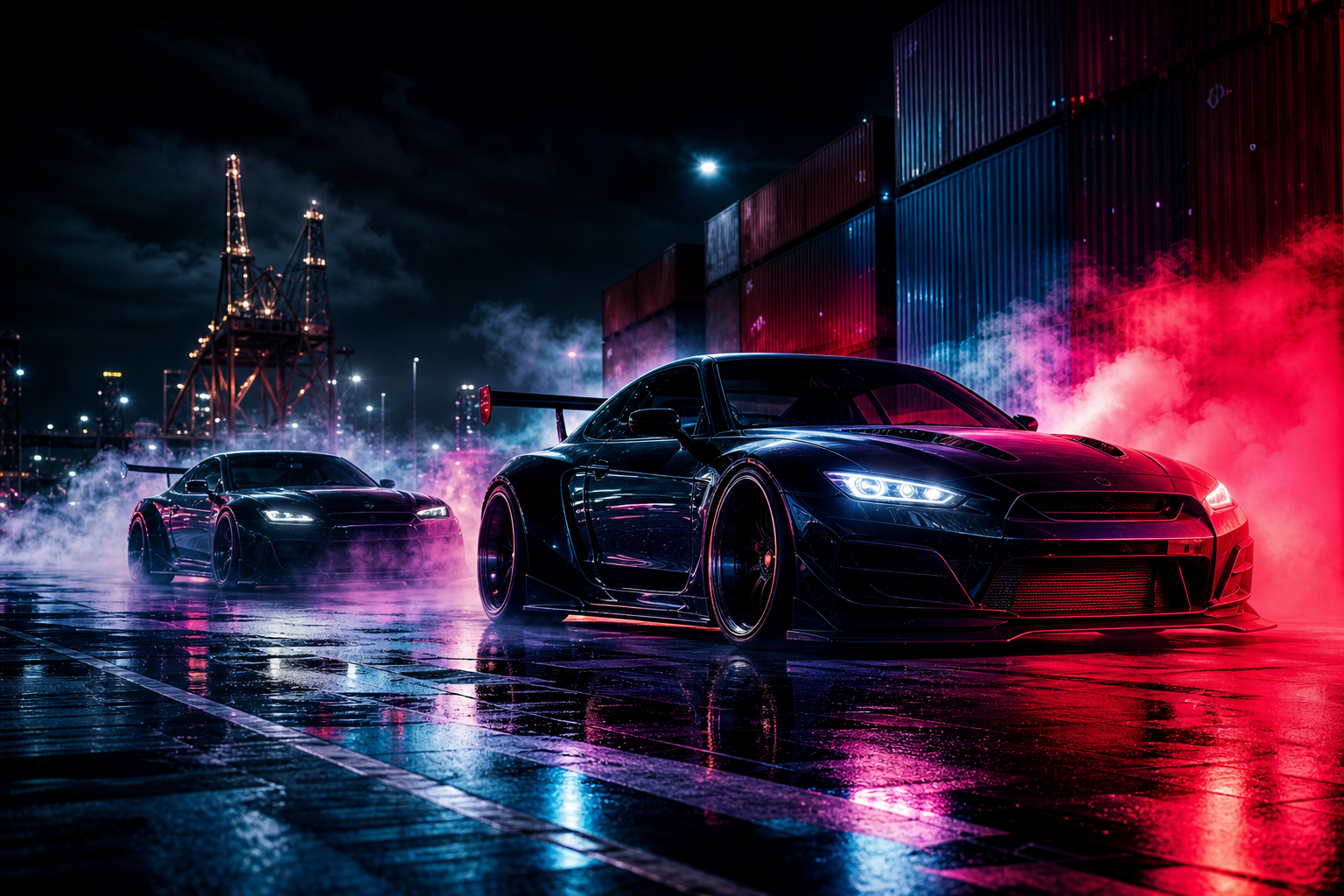 Jdm Drift Car Neon Smoke Cars Wallpaper  7 4K