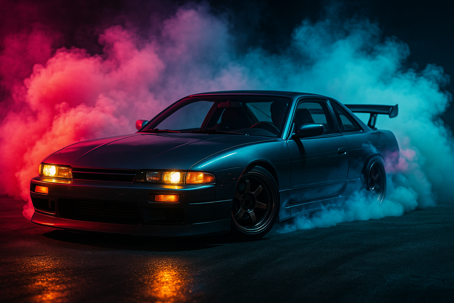 Jdm Drift Car Neon Smoke Cars Wallpaper 7 4K 4K Cars Wallpaper