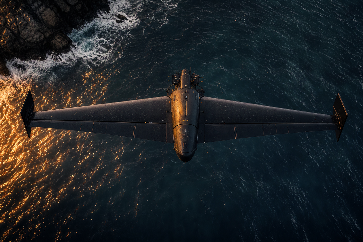 Long Range Drone Over Ocean Drone Wallpaper  3 4K