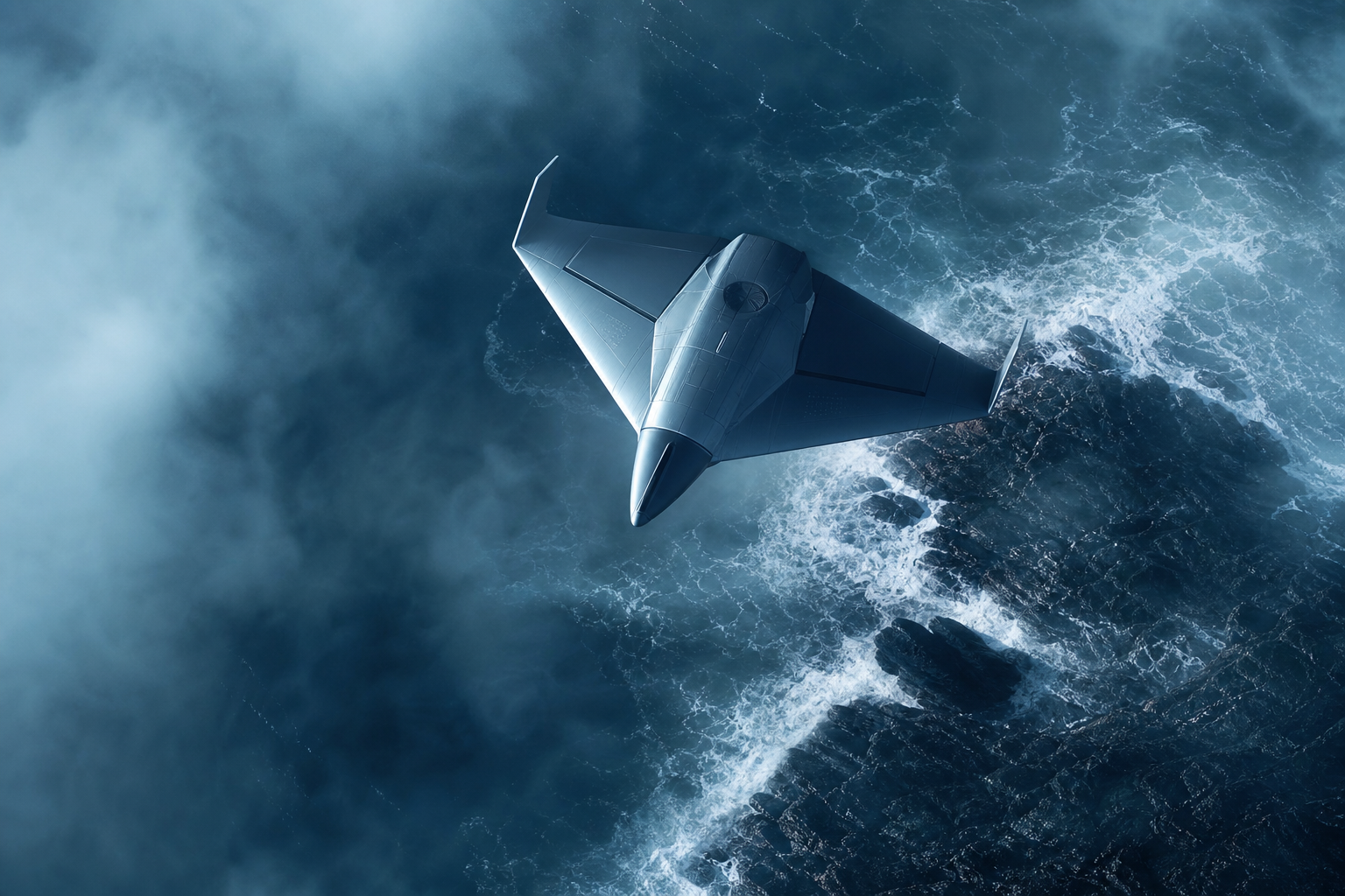 Long Range Drone Over Ocean Drone Wallpaper  3 4K
