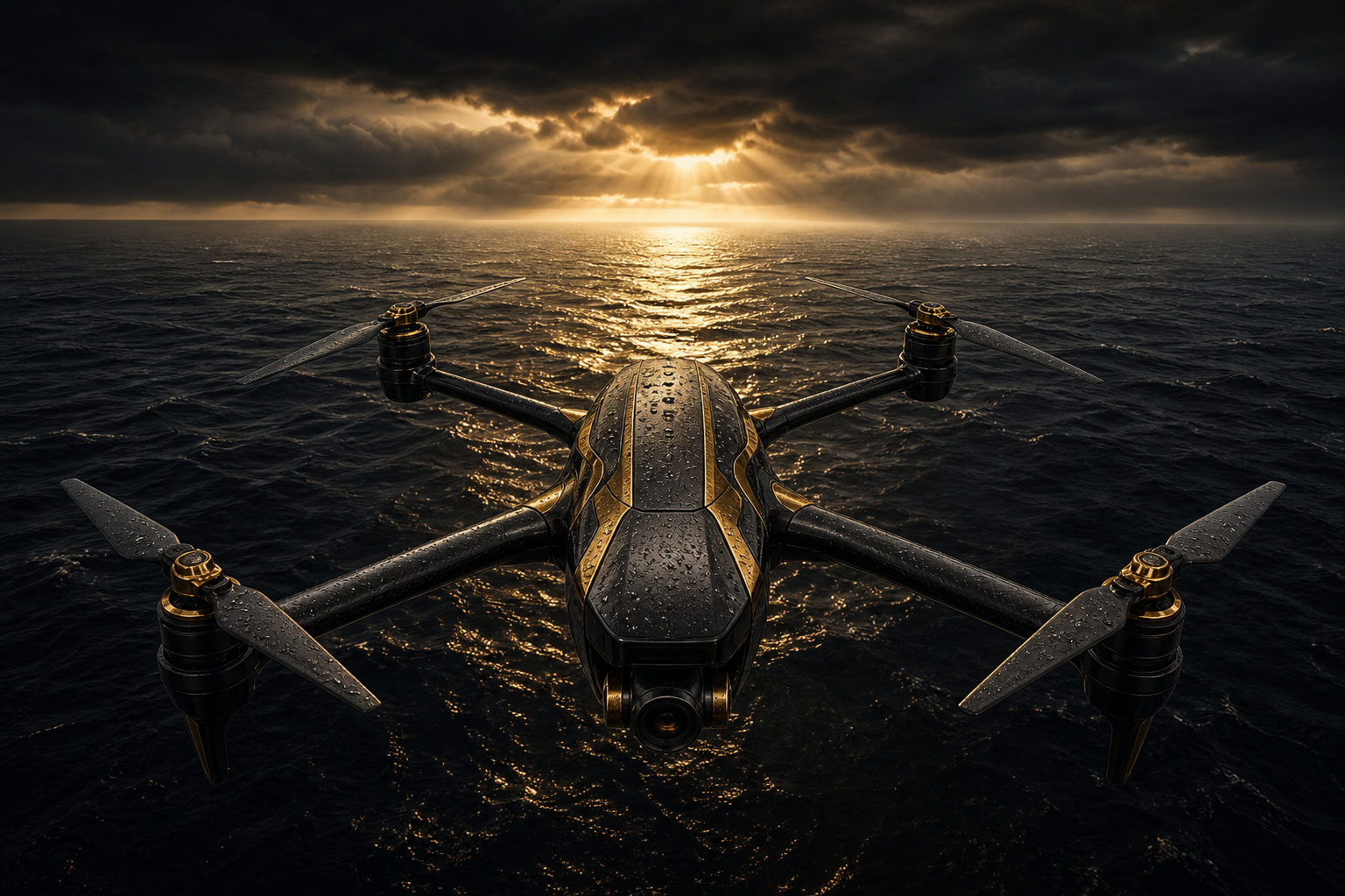 Long Range Drone Over Ocean Drone Wallpaper  3 4K