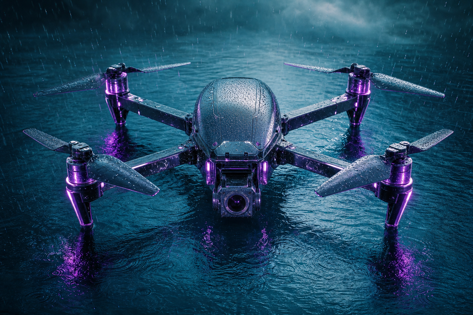 Long Range Drone Over Ocean Drone Wallpaper  3 4K