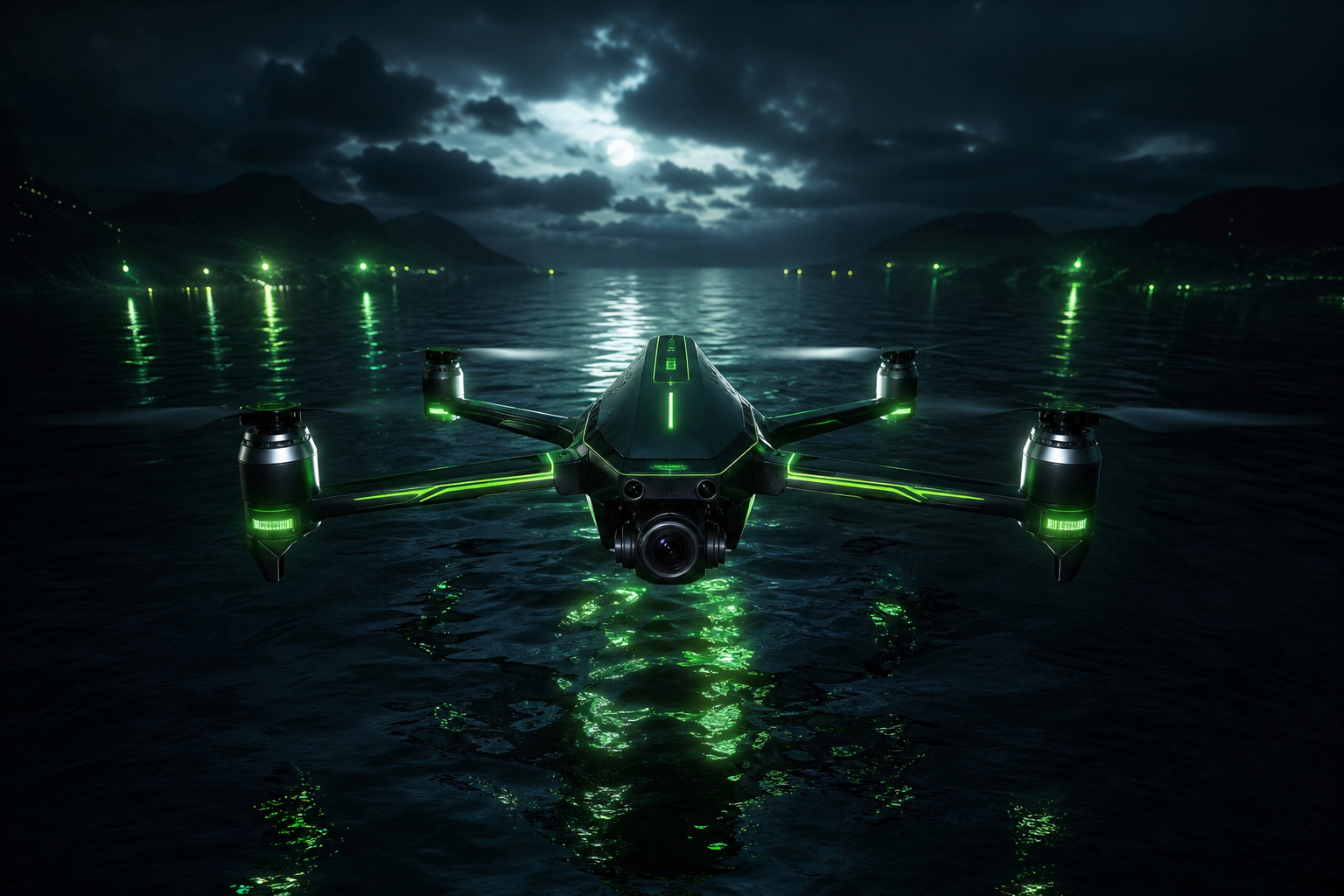 Long Range Drone Over Ocean Drone Wallpaper  3 4K