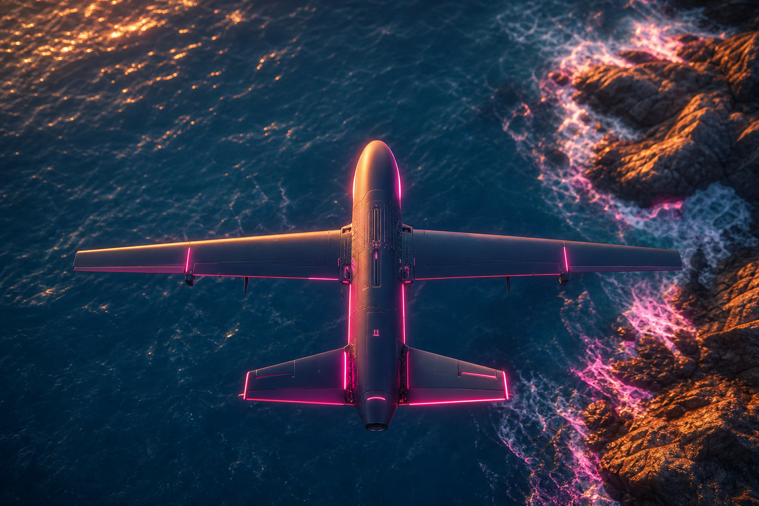 Long Range Drone Over Ocean Drone Wallpaper  3 4K