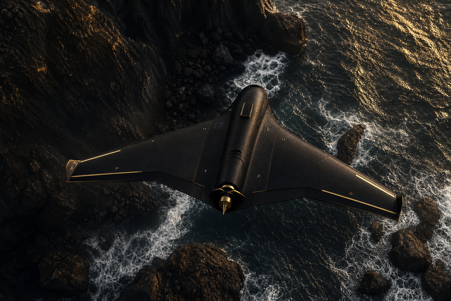 Long Range Drone Over Ocean Drone Wallpaper  3 4K