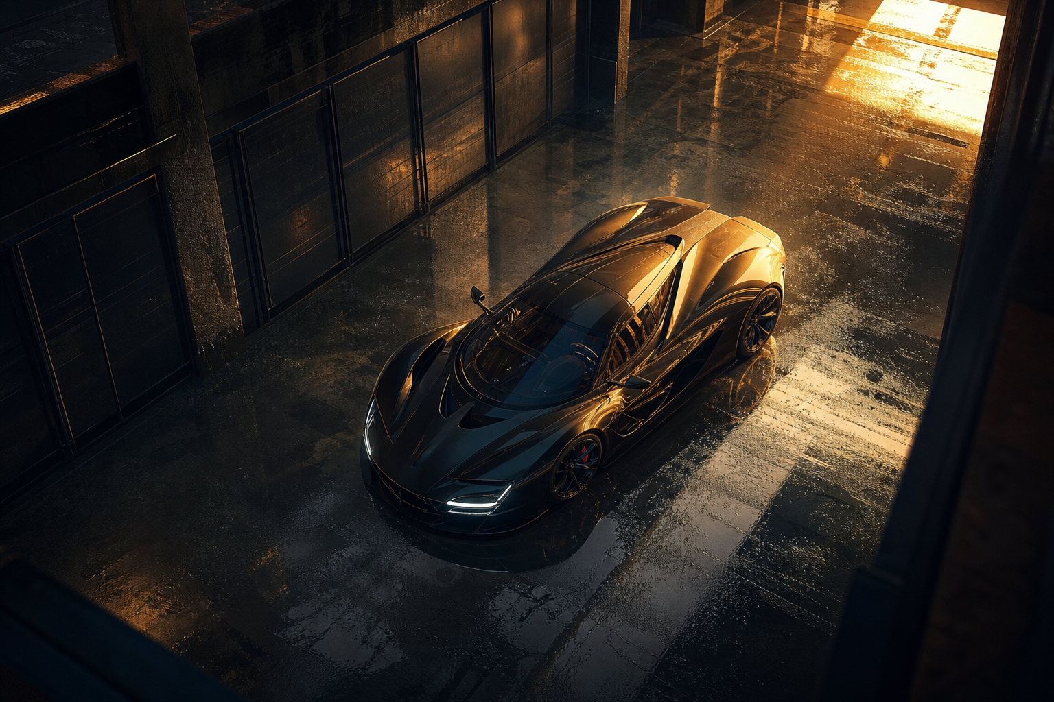 Luxury Supercar In Cyberpunk Garage Cars Wallpaper 3 4K 15 4K Cars Wallpaper