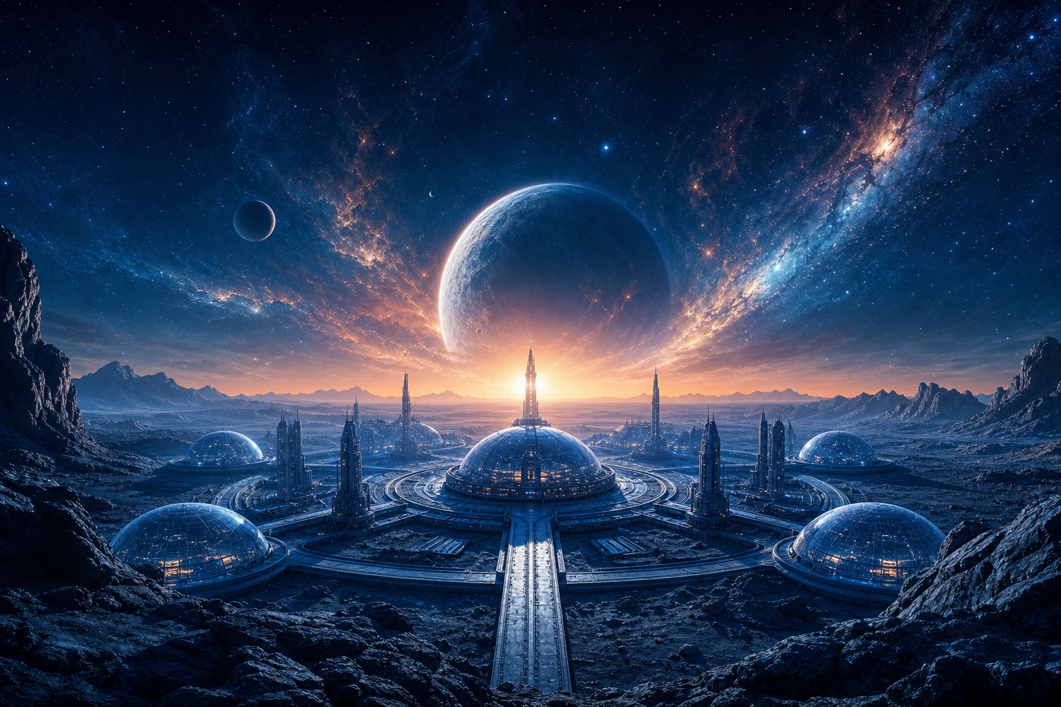 Mars Colony At Sunset Space Wallpaper  4 4K