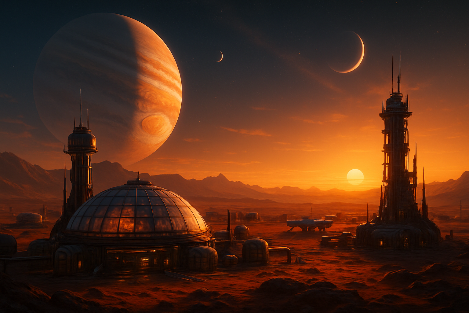 Mars Colony At Sunset Space Wallpaper 4 4K 4K Space Wallpaper