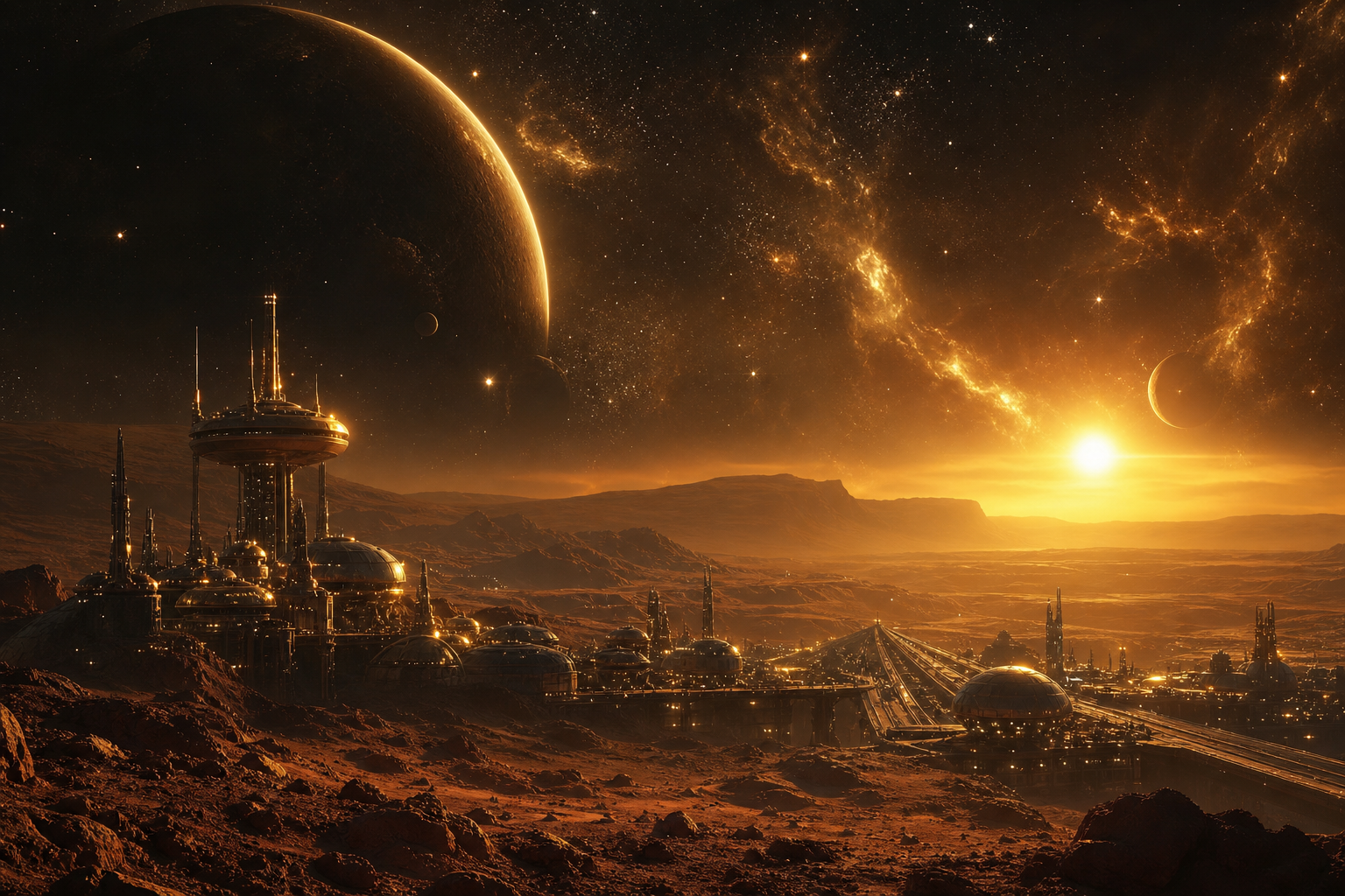 Mars Colony At Sunset Space Wallpaper 4 4K 11 4K Space Wallpaper