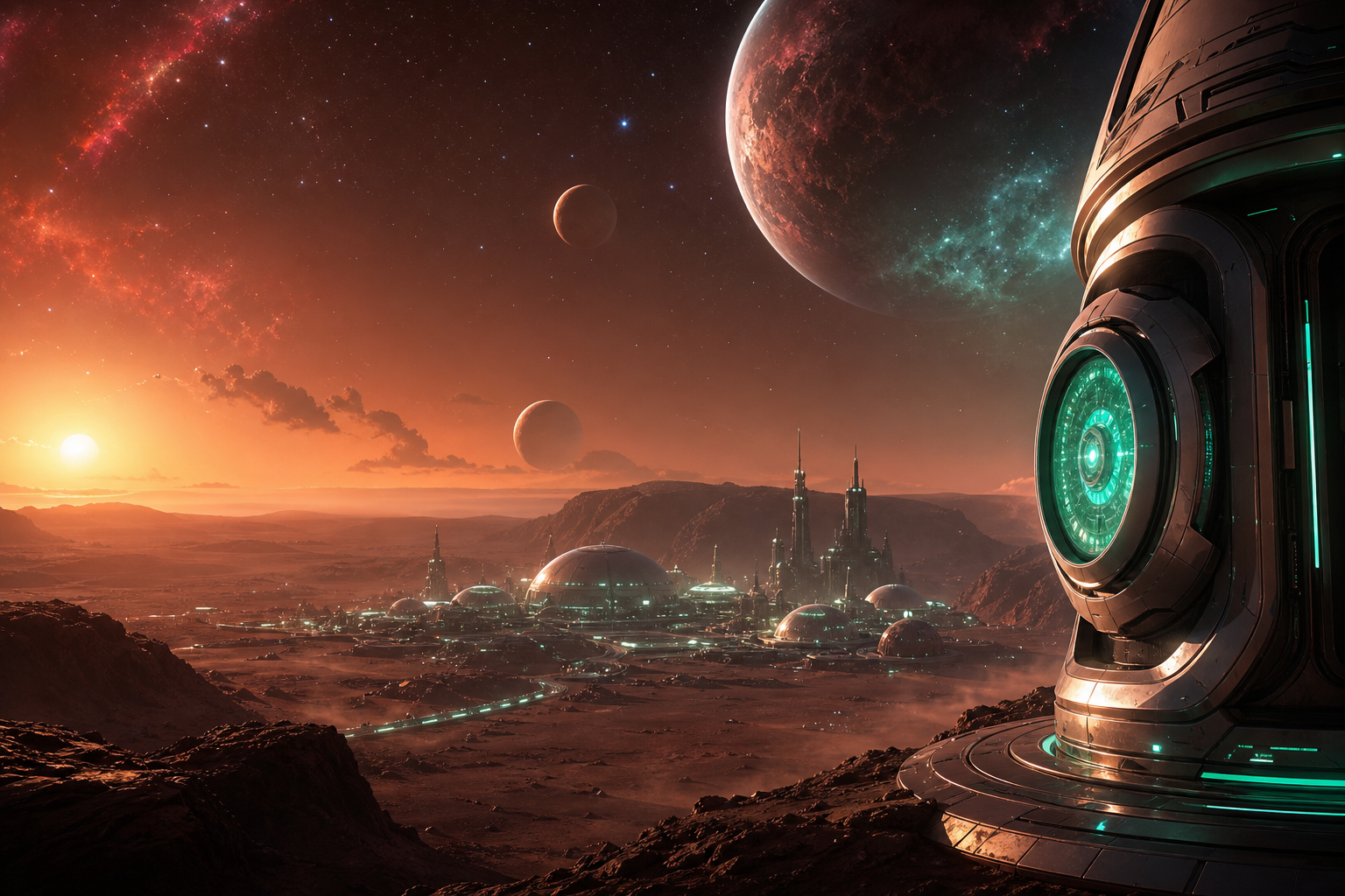 Mars Colony At Sunset Space Wallpaper  4 4K