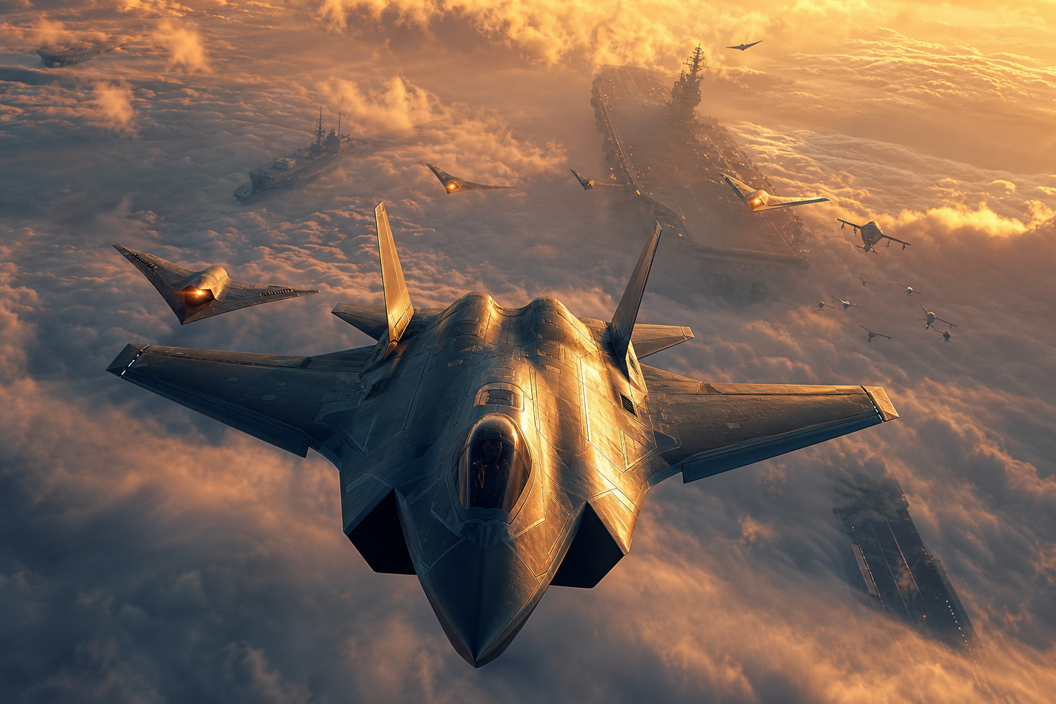 Military Aircraft Above Clouds Military Wallpaper  5 4K