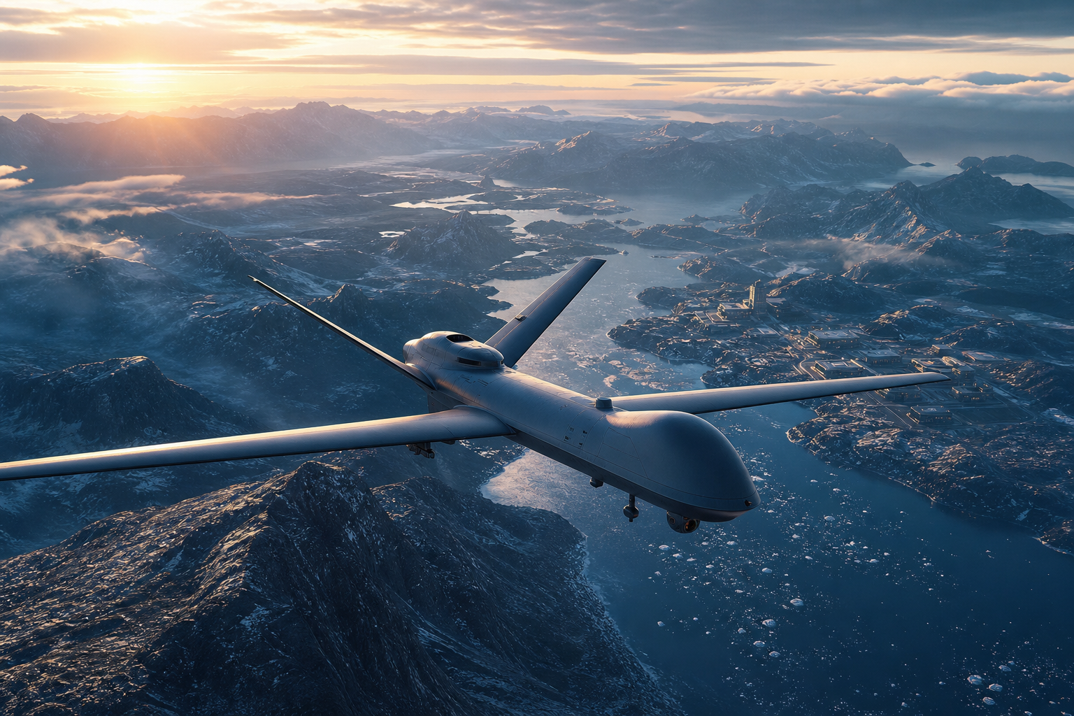 Military Drone Flying Over Mountains Military Wallpaper  2 4K