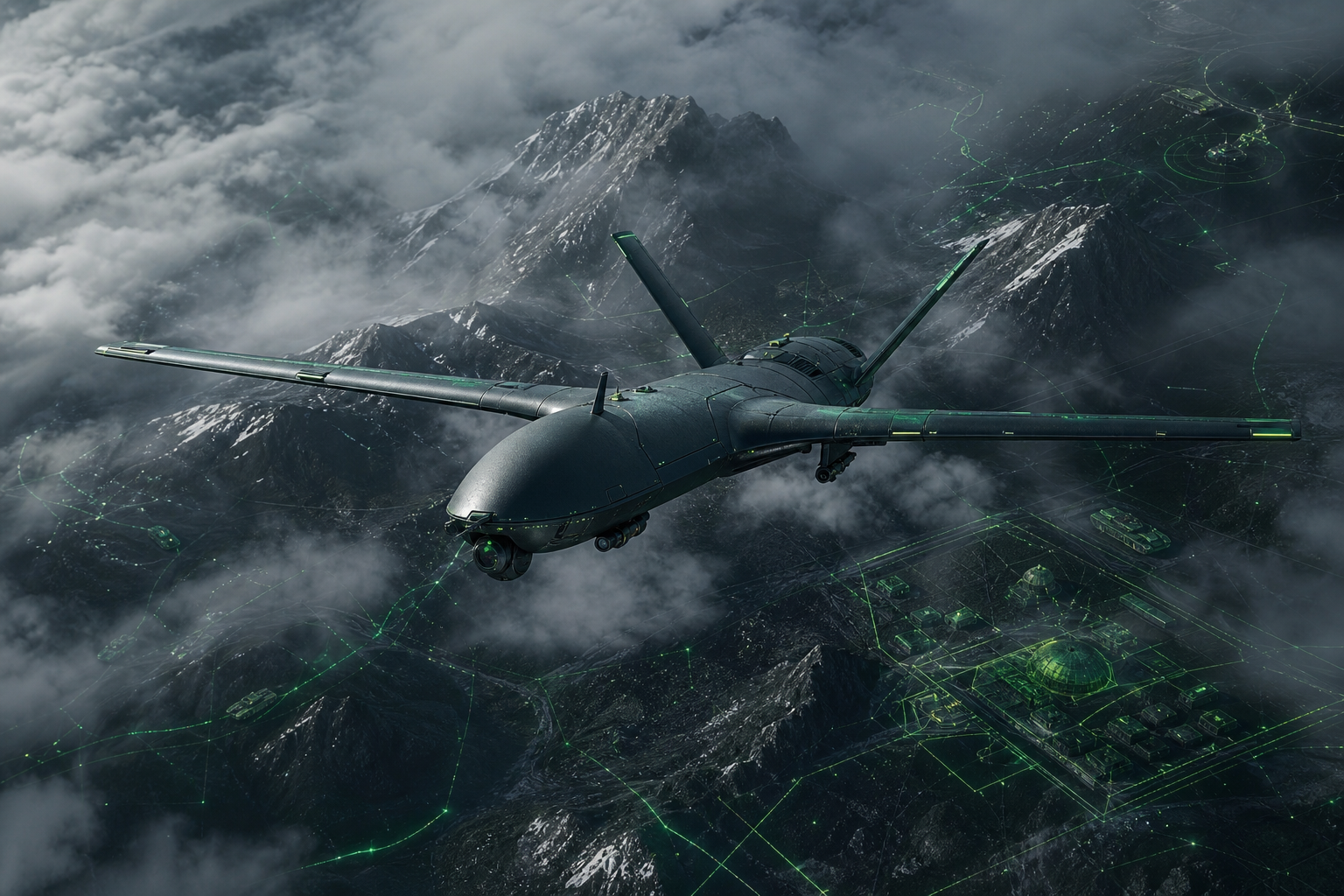 Military Drone Flying Over Mountains Military Wallpaper  2 4K