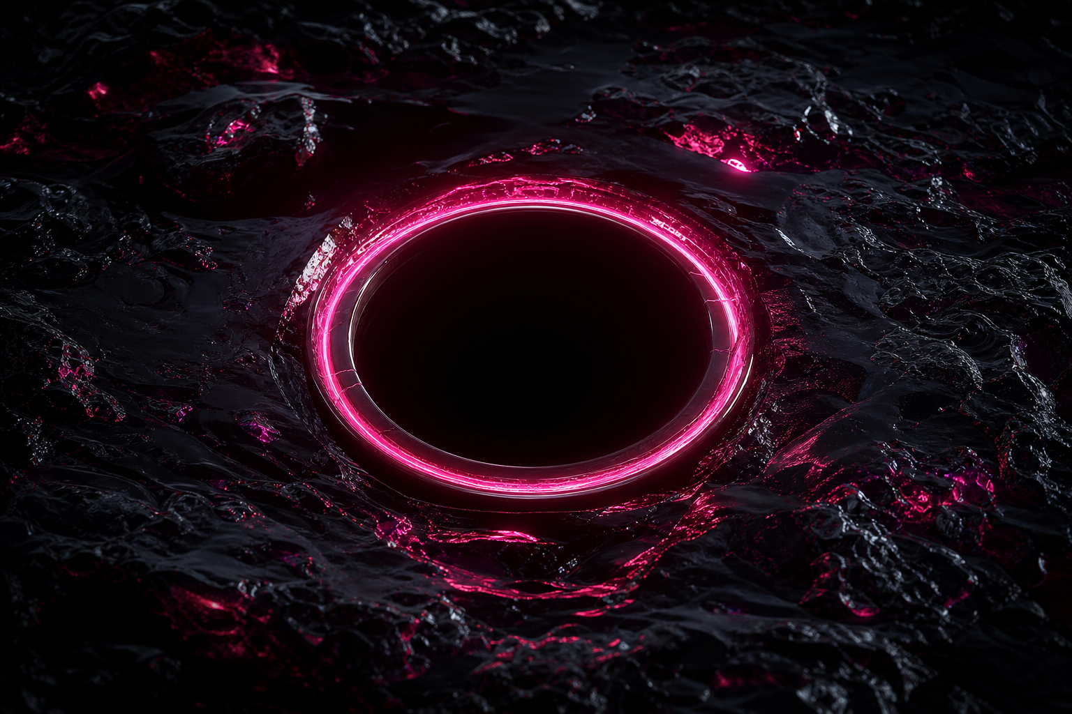 Minimal Dark Neon Ring Amoled Wallpaper  10 4K