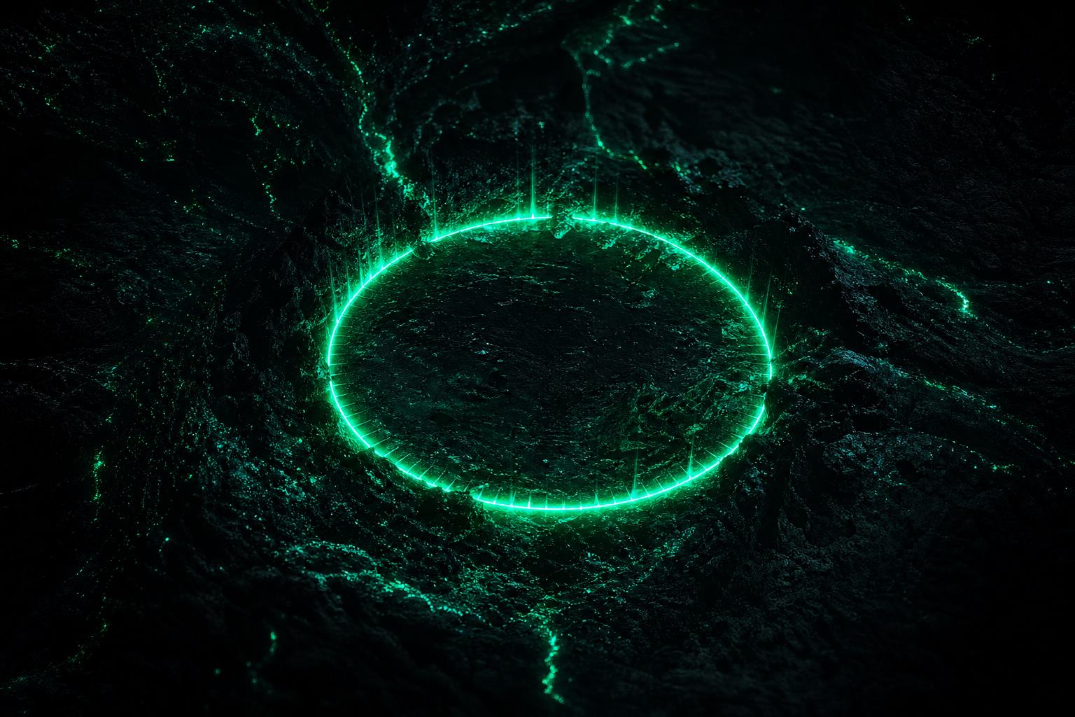 Minimal Dark Neon Ring Amoled Wallpaper  10 4K
