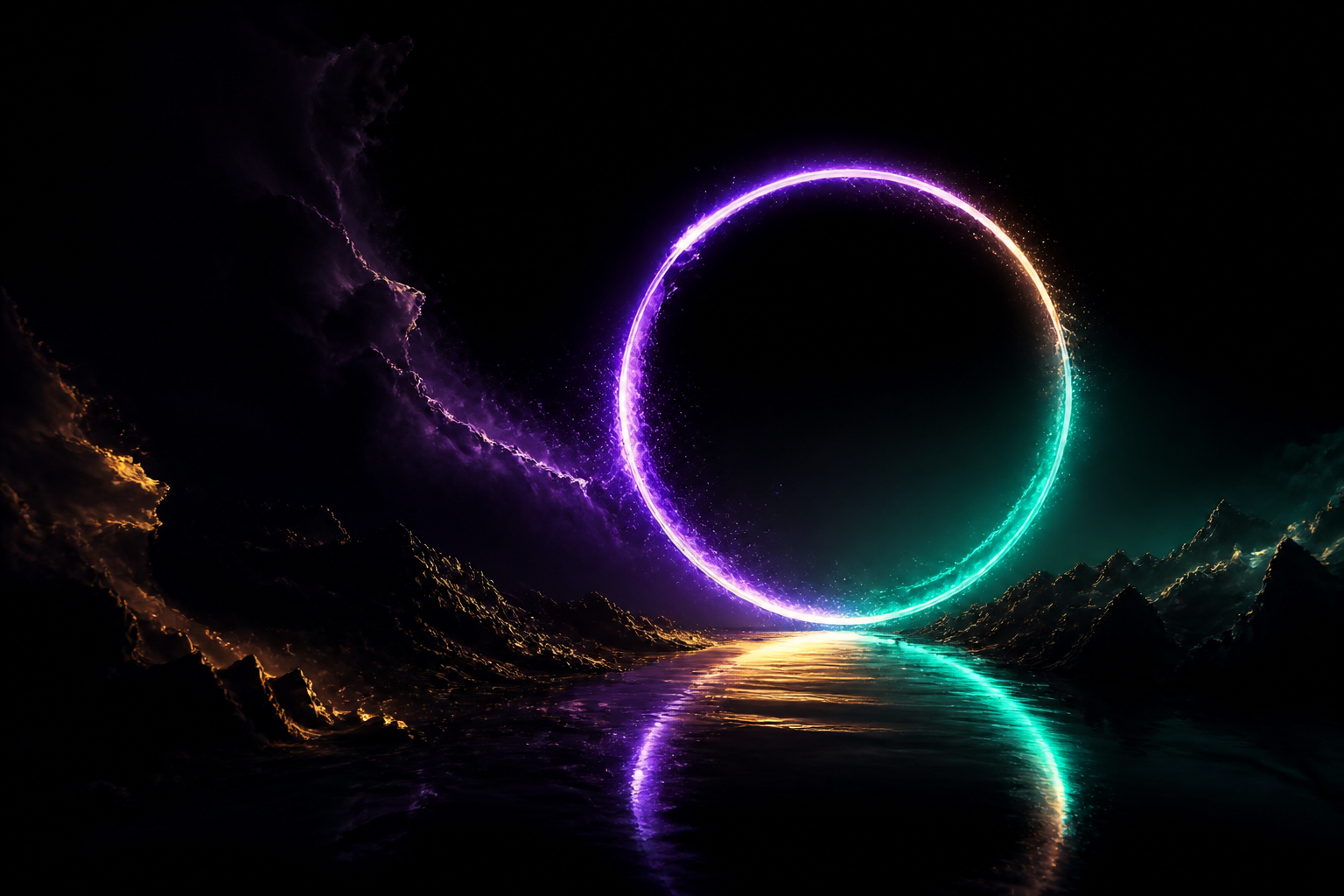 Minimal Dark Neon Ring Amoled Wallpaper 10 4K 15 4K Amoled Wallpaper