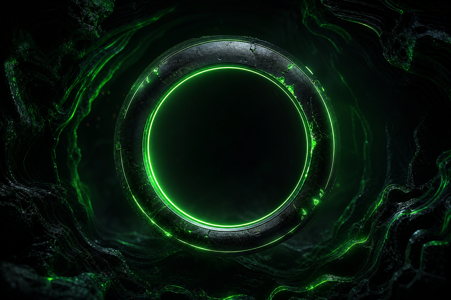 Minimal Dark Neon Ring Amoled Wallpaper  10 4K