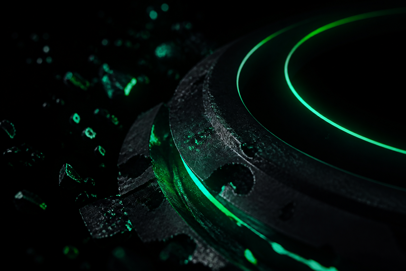 Minimal Dark Neon Ring Amoled Wallpaper  10 4K