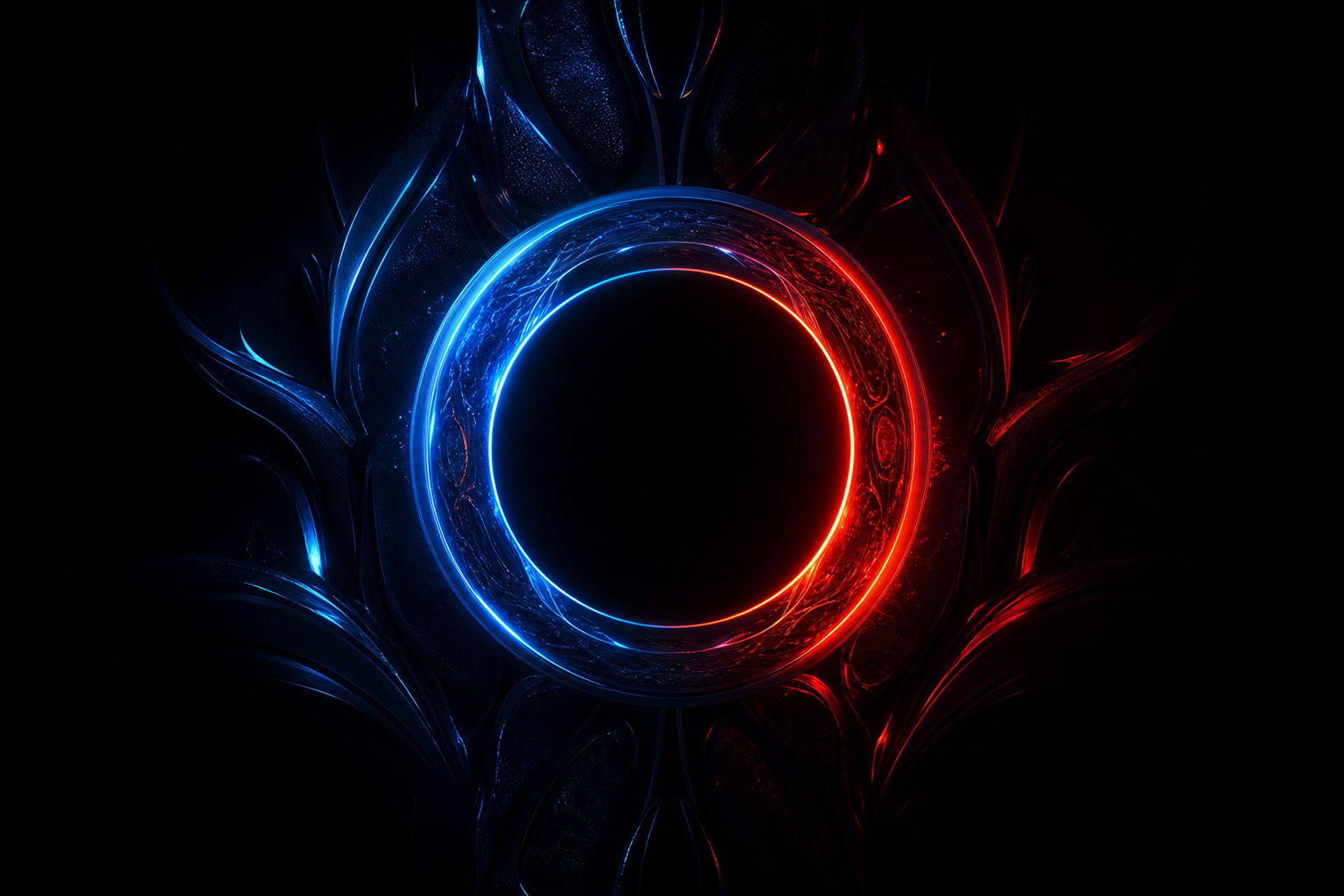 Minimal Dark Neon Ring Amoled Wallpaper  10 4K