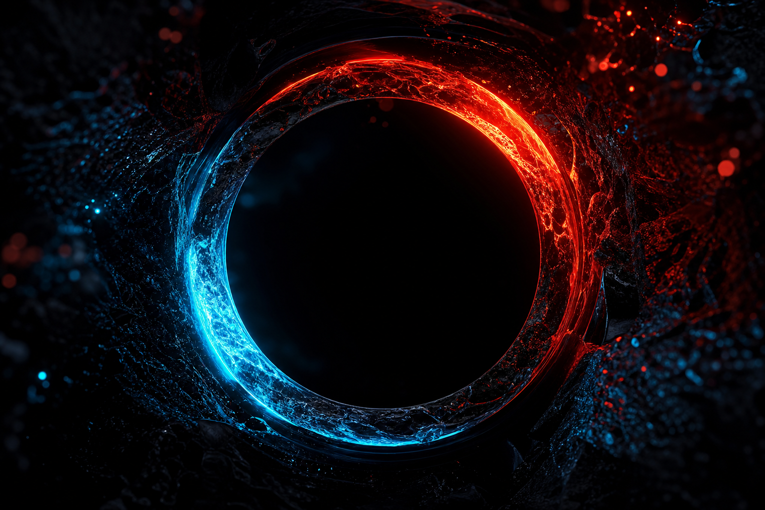 Minimal Dark Neon Ring Amoled Wallpaper  10 4K