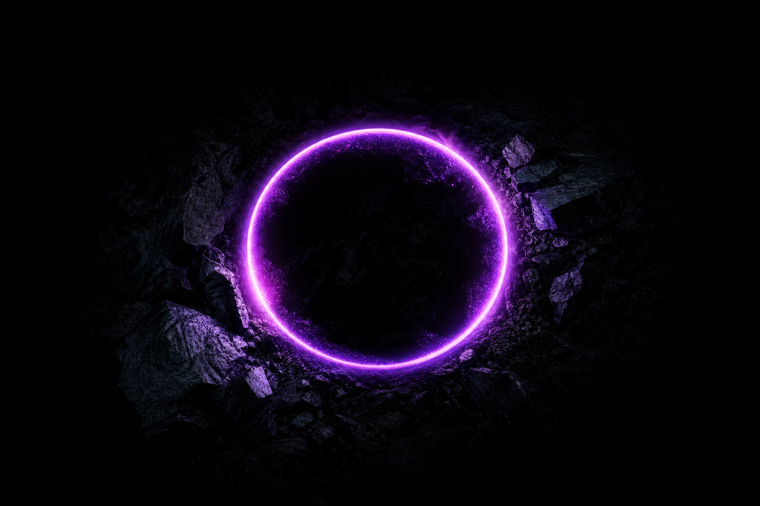 Minimal Dark Neon Ring Amoled Wallpaper  10 4K