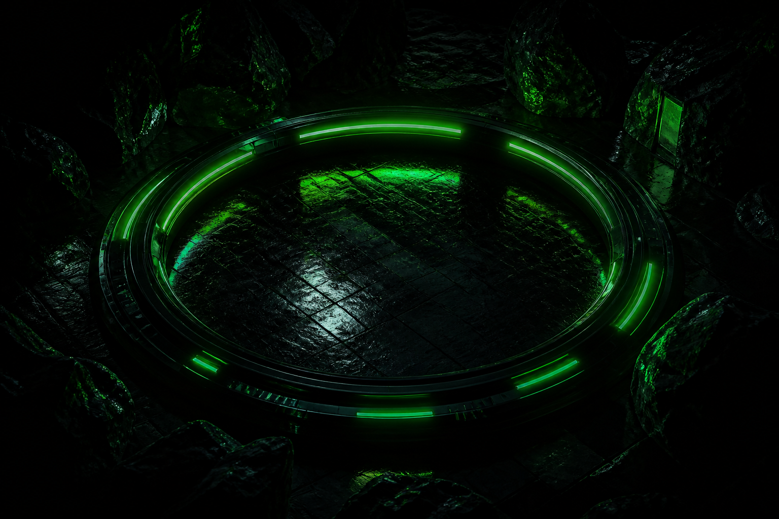 Minimal Dark Neon Ring Amoled Wallpaper  10 4K