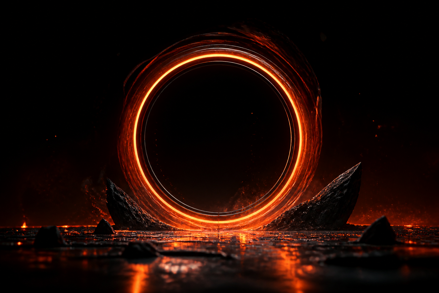 Minimal Dark Neon Ring Amoled Wallpaper  10 4K