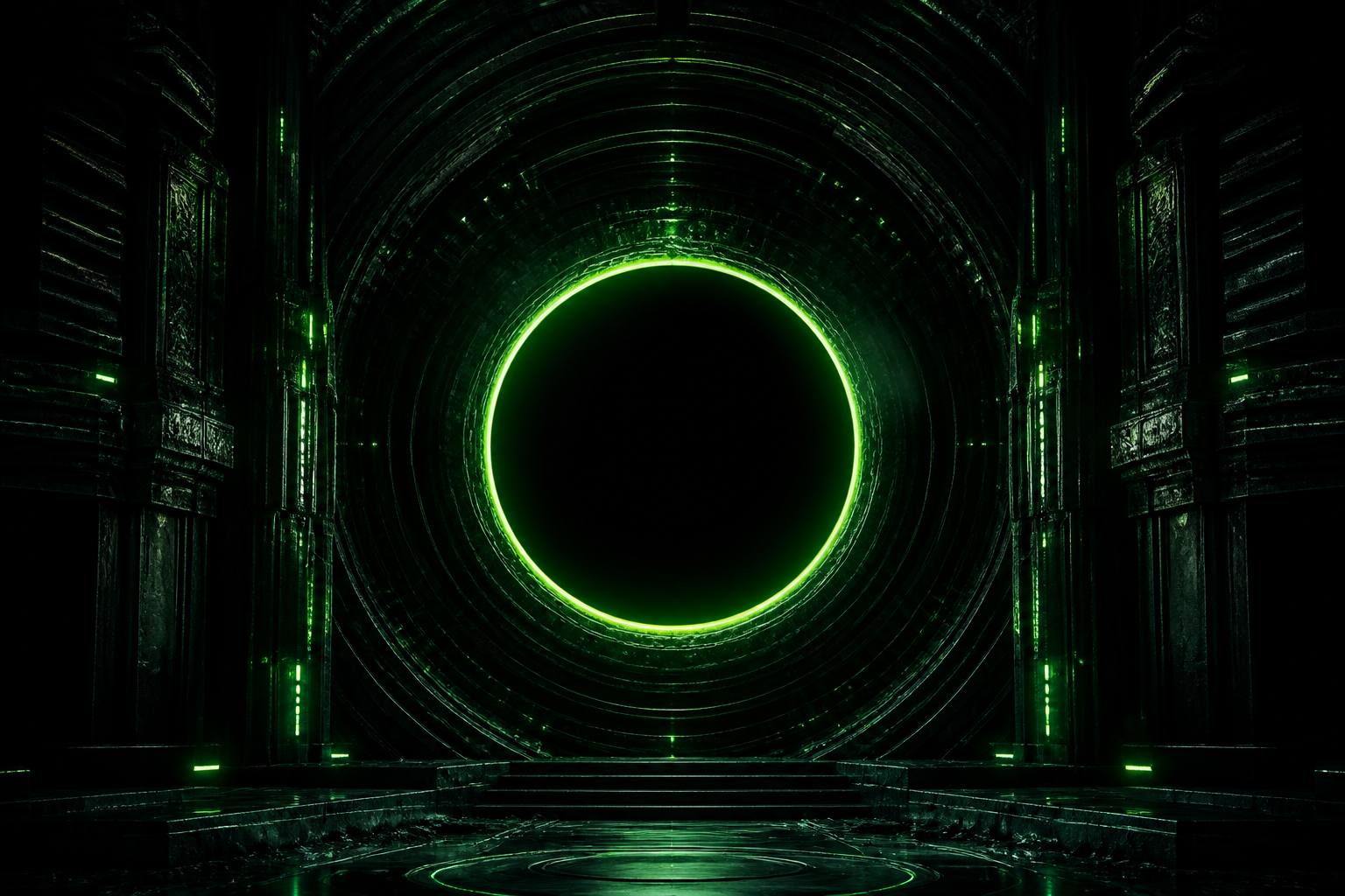 Minimal Dark Neon Ring Amoled Wallpaper  2 4K