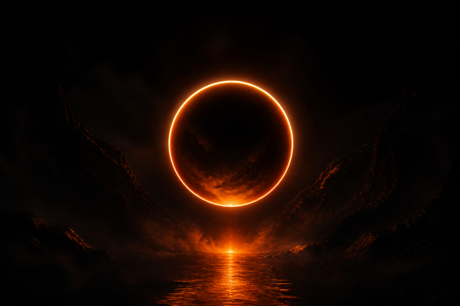 Minimal Dark Neon Ring Amoled Wallpaper  2 4K