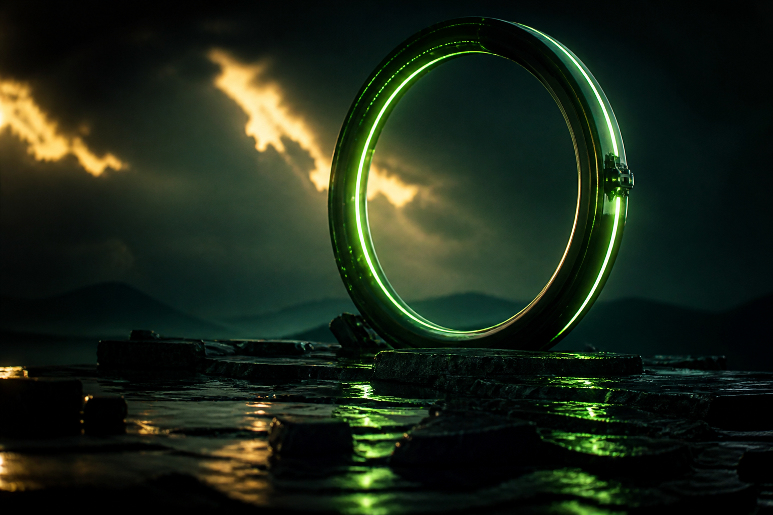Minimal Dark Neon Ring Amoled Wallpaper  2 4K