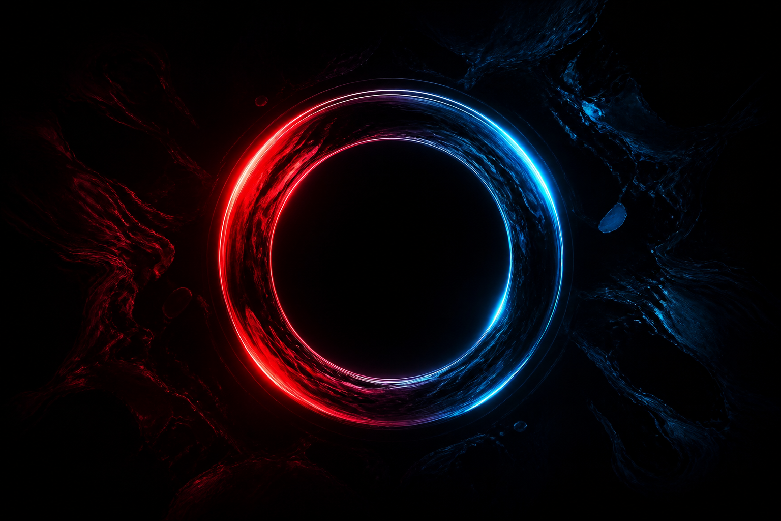 Minimal Dark Neon Ring Amoled Wallpaper  2 4K