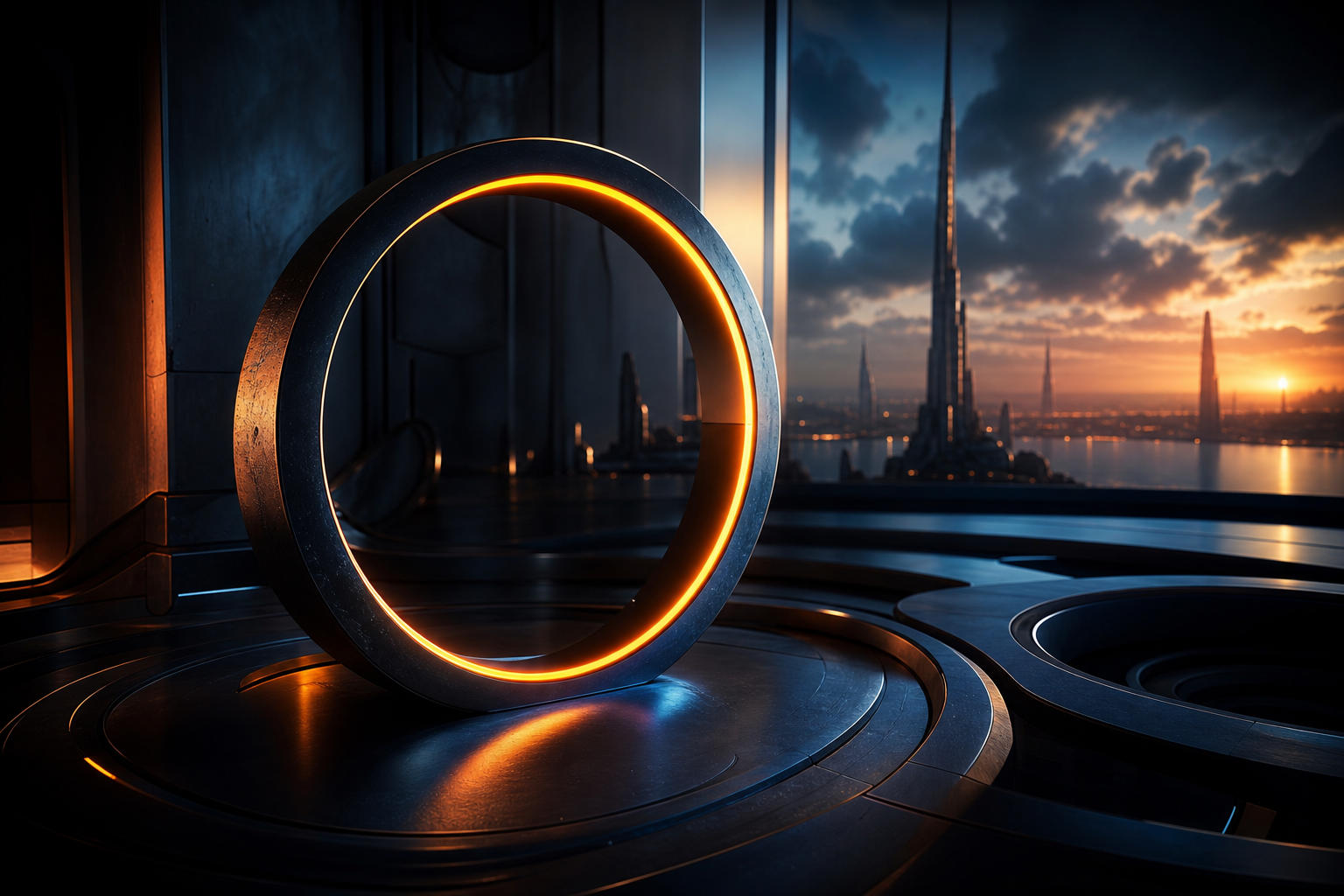 Minimal Dark Neon Ring Amoled Wallpaper  2 4K