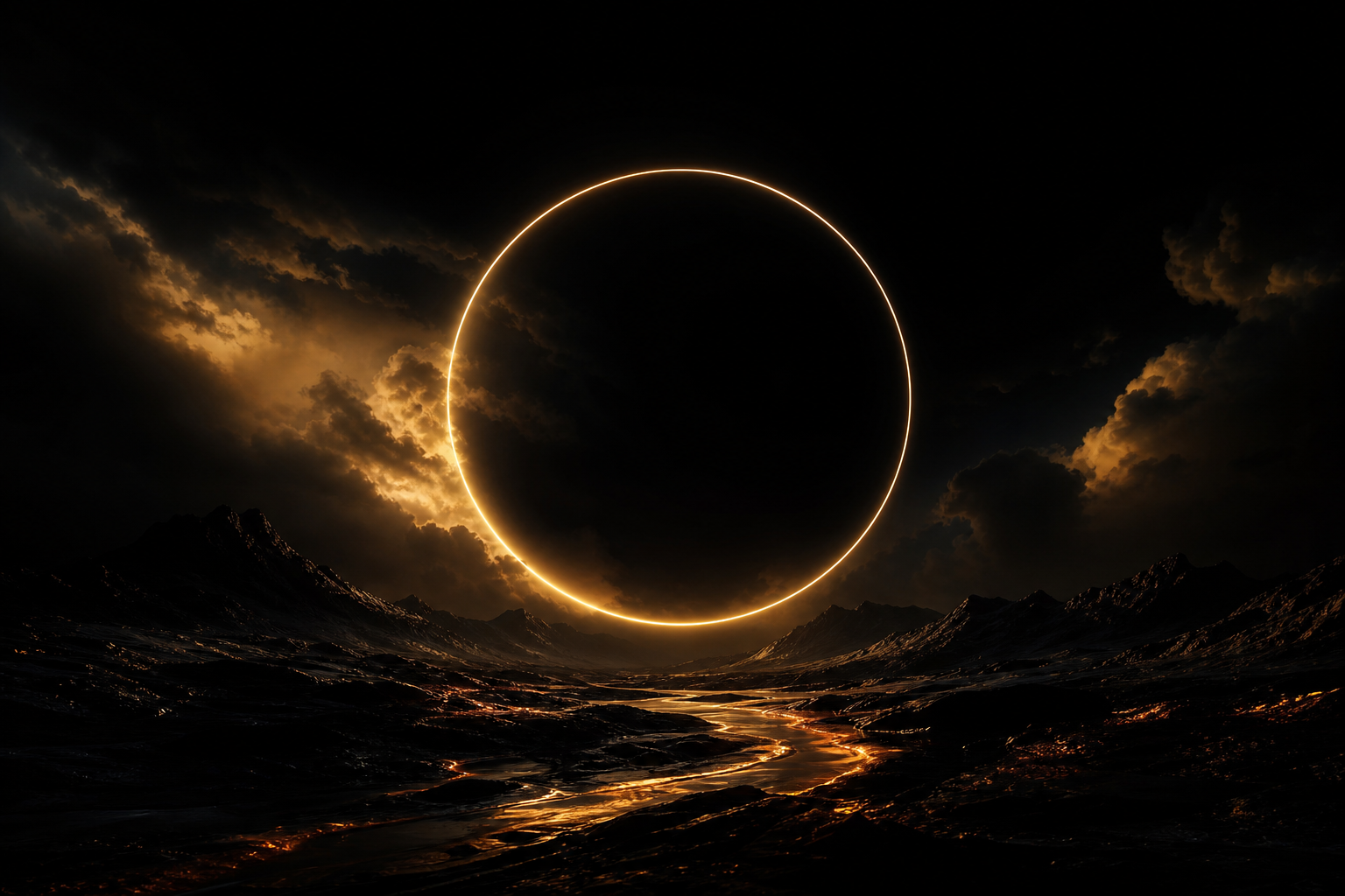 Minimal Dark Neon Ring Amoled Wallpaper  2 4K