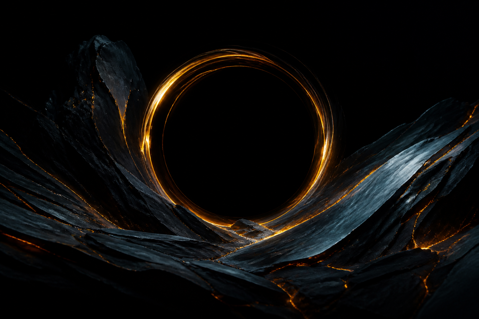 Minimal Dark Neon Ring Amoled Wallpaper  2 4K
