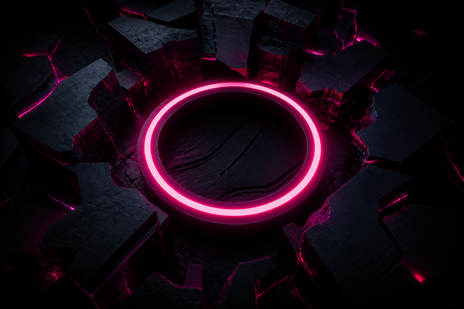 Minimal Dark Neon Ring Amoled Wallpaper  2 4K