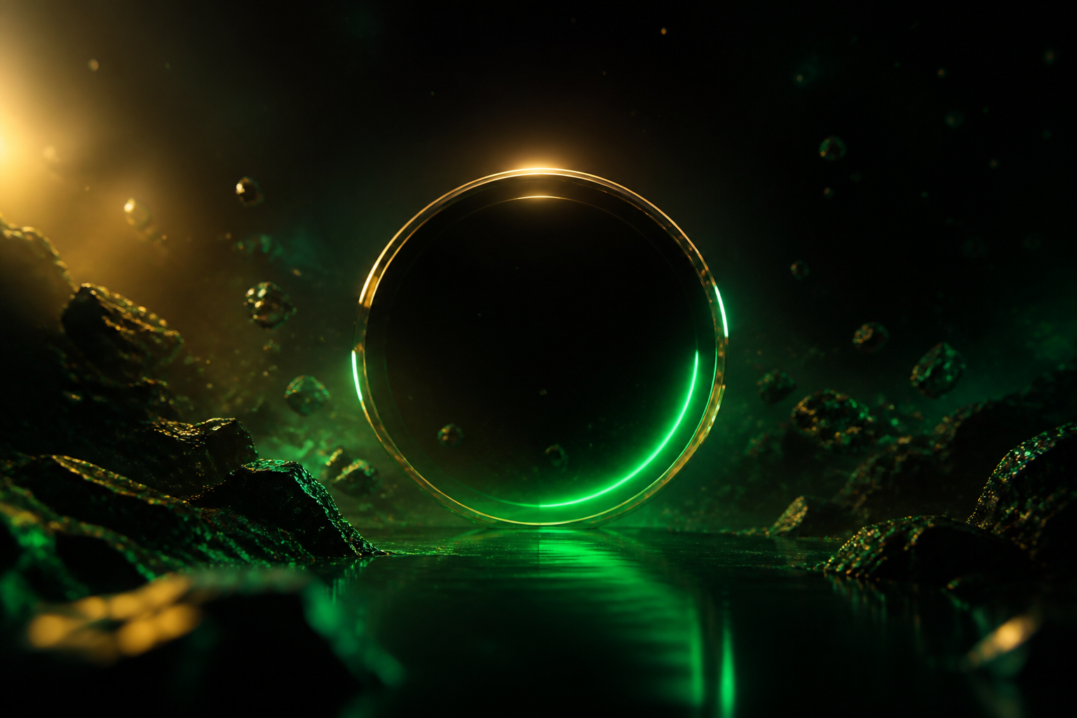 Minimal Dark Neon Ring Amoled Wallpaper  2 4K