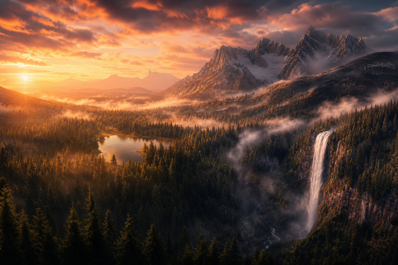Misty Pine Forest Nature Wallpaper  7 4K