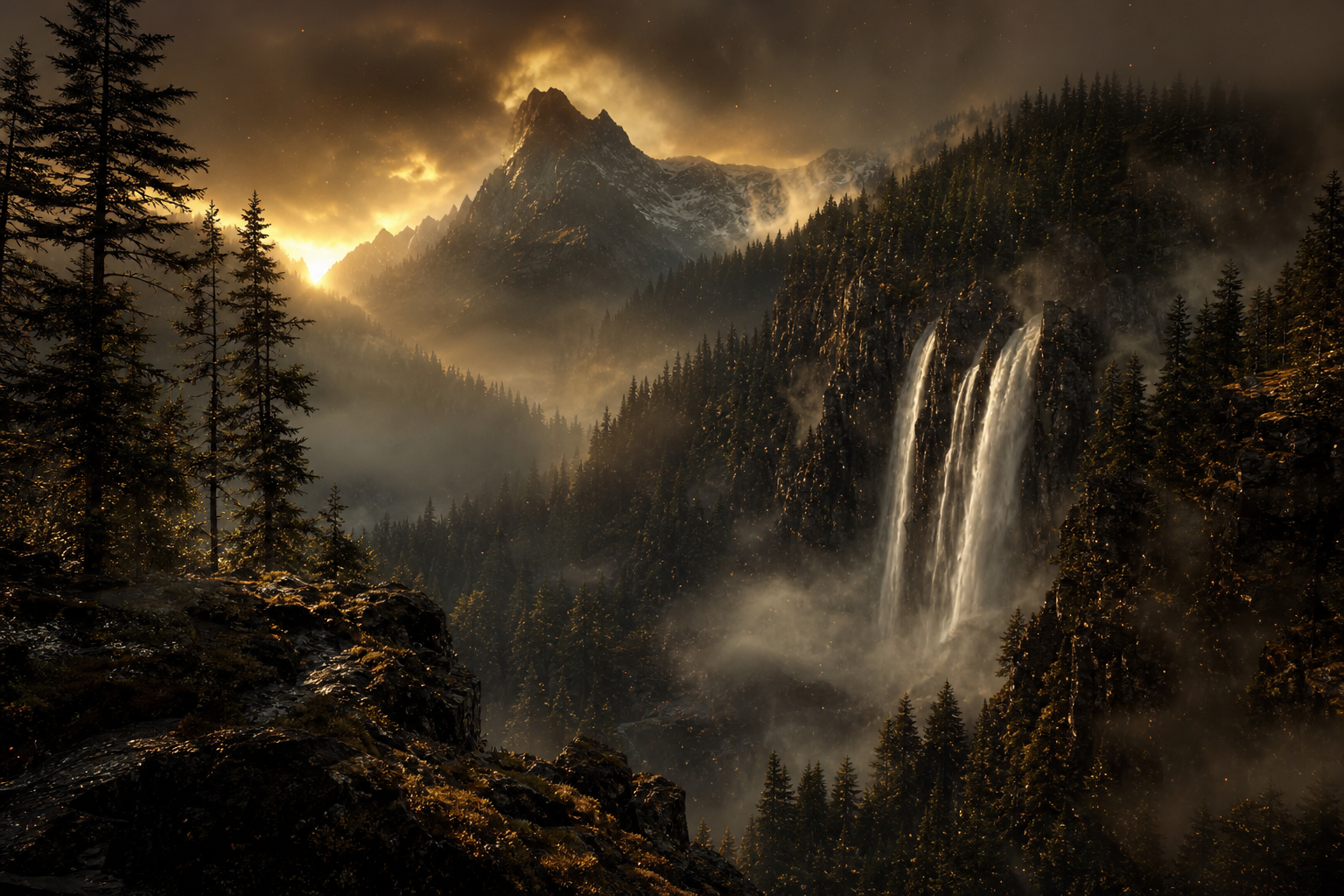 Misty Pine Forest Nature Wallpaper  7 4K