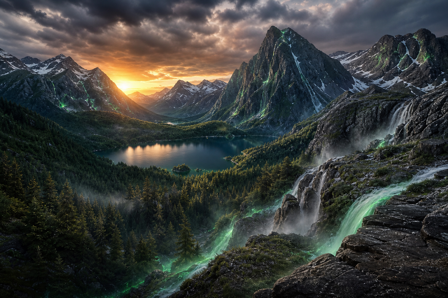 Mountain Lake Sunrise Nature Wallpaper  1 4K