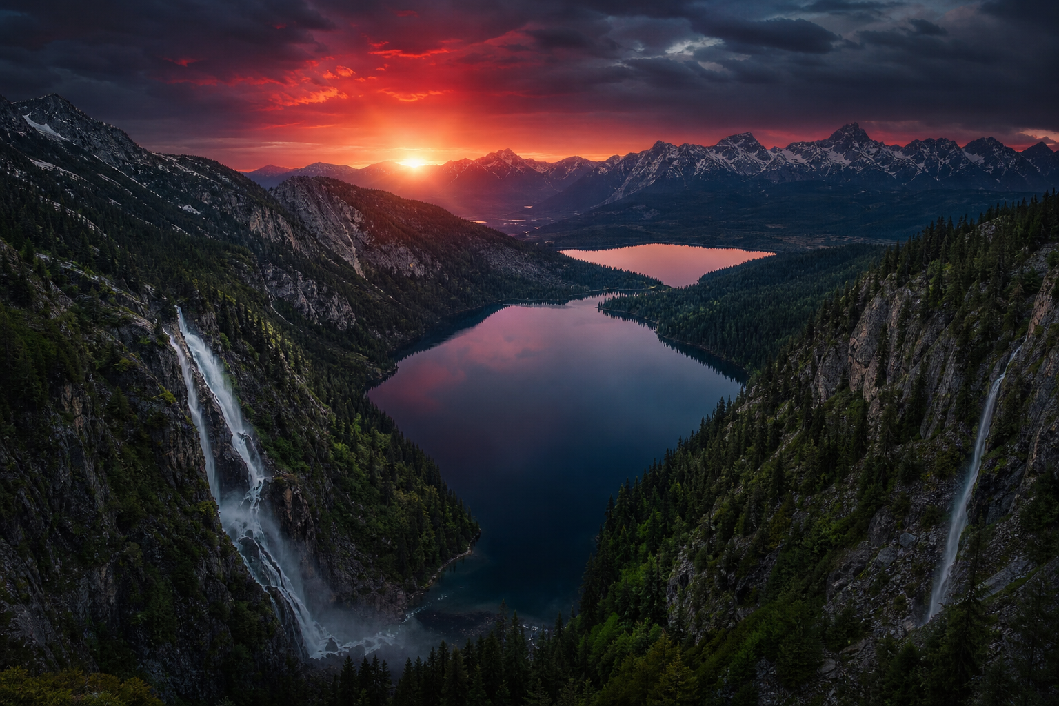 Mountain Lake Sunrise Nature Wallpaper  1 4K