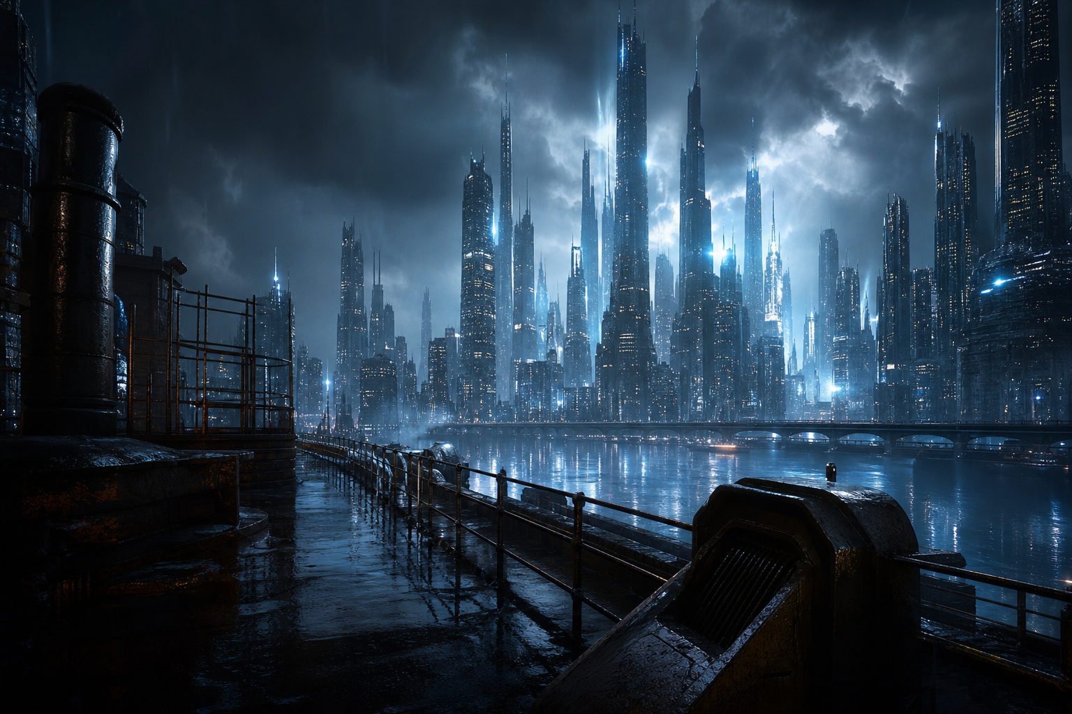 Mysterious Noir City Street With Rain And Dramatic Lighting Movie Wallpaper  4 4K