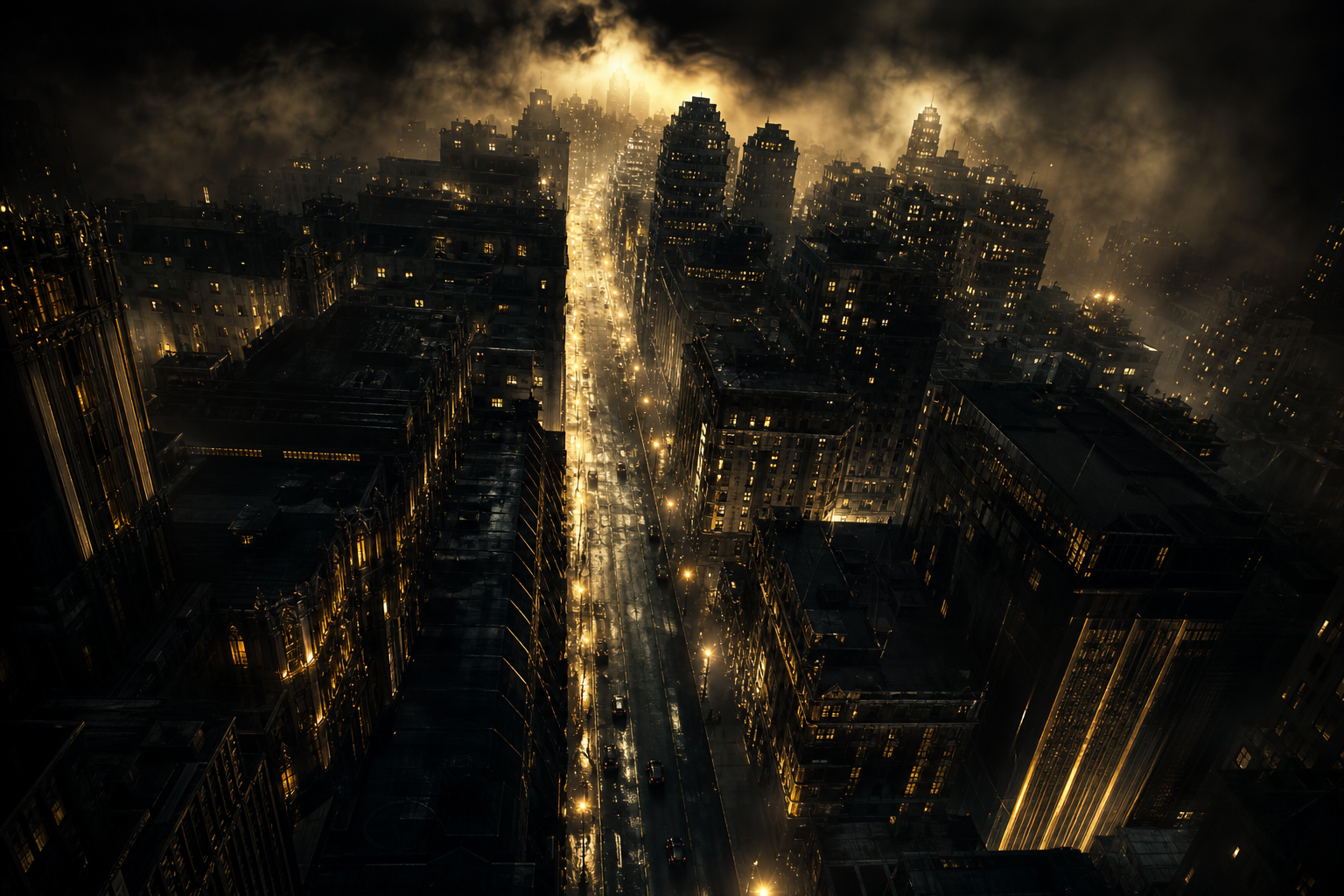 Mysterious Noir City Street With Rain And Dramatic Lighting Movie Wallpaper  4 4K