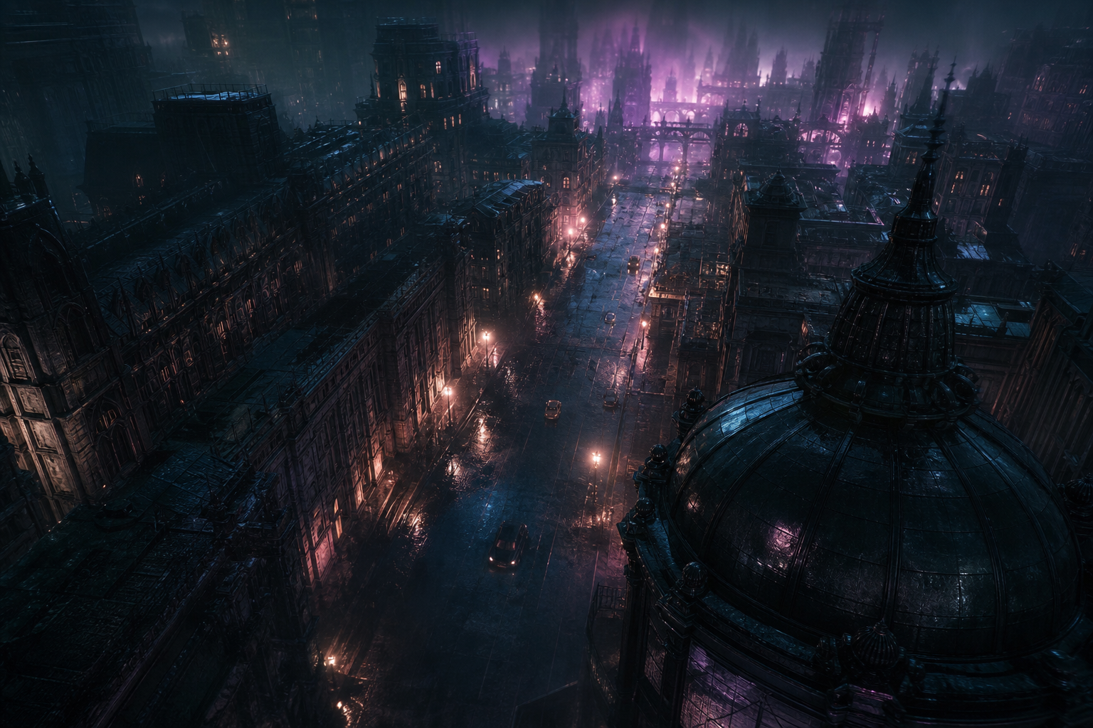 Mysterious Noir City Street With Rain And Dramatic Lighting Movie Wallpaper  4 4K
