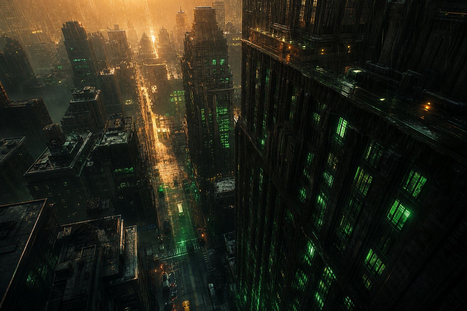 Mysterious Noir City Street With Rain And Dramatic Lighting Movie Wallpaper  4 4K