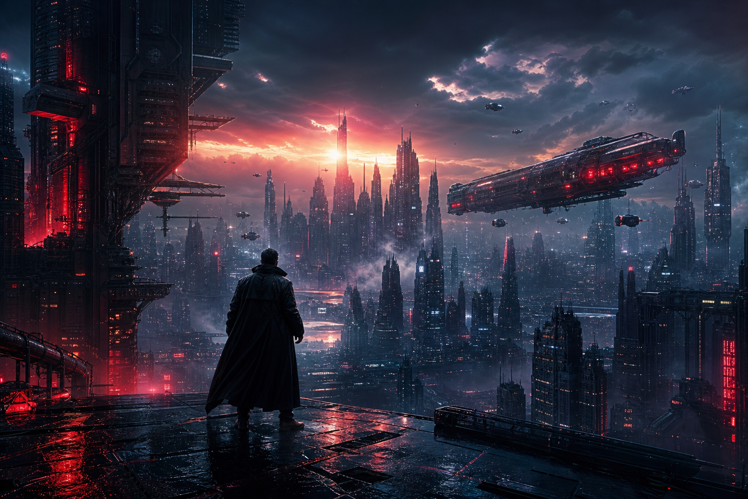 Mysterious Noir City Street With Rain And Dramatic Lighting Movie Wallpaper  4 4K