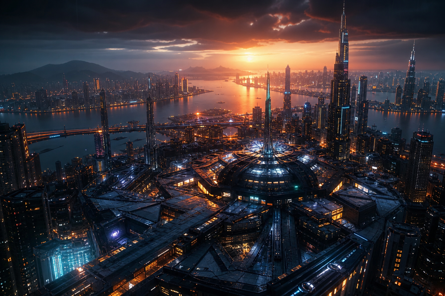 Neon Cyberpunk City In Rain Architecture Wallpaper  1 4K