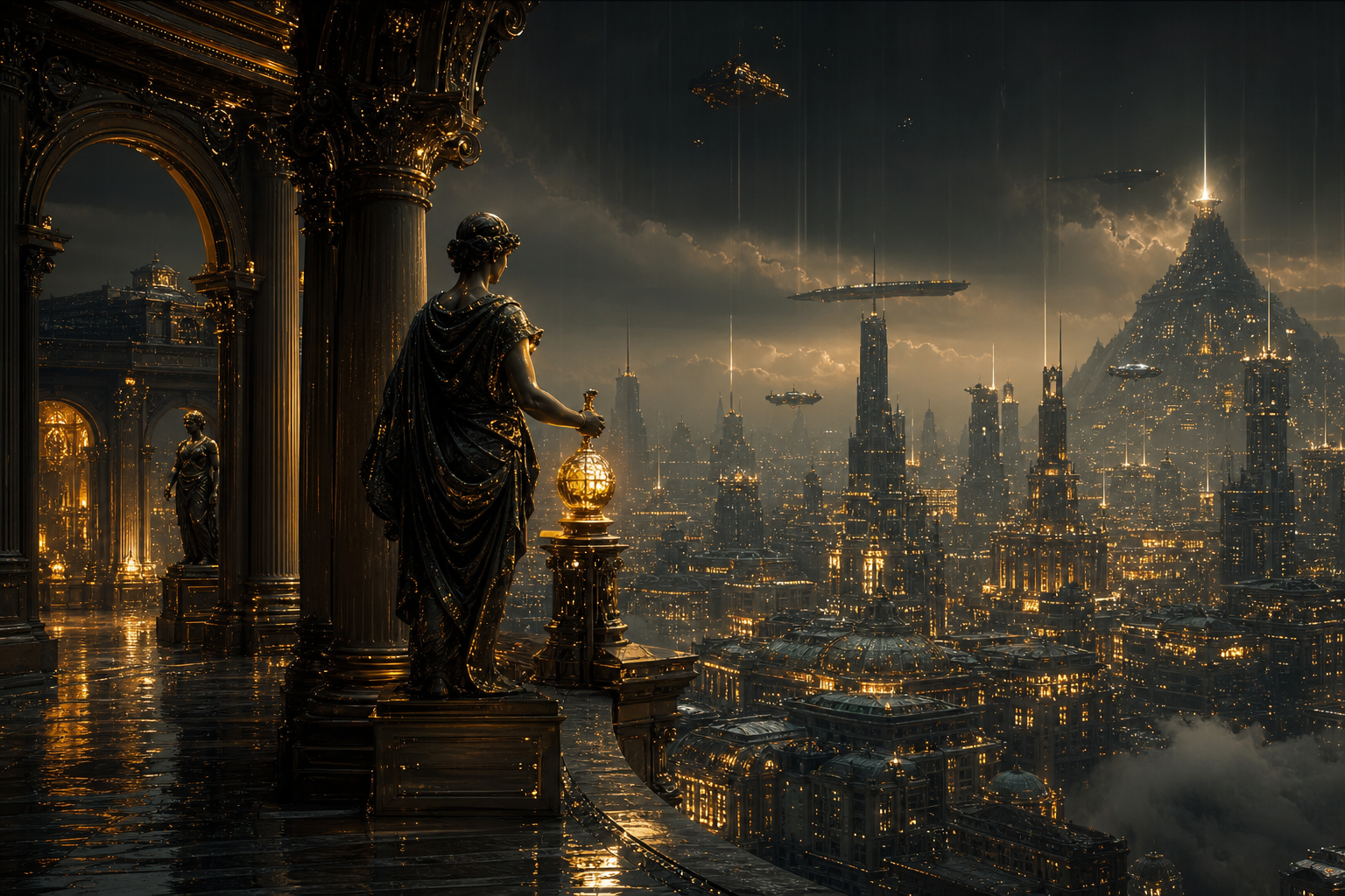 Neon Cyberpunk City In Rain Art Wallpaper  1 4K