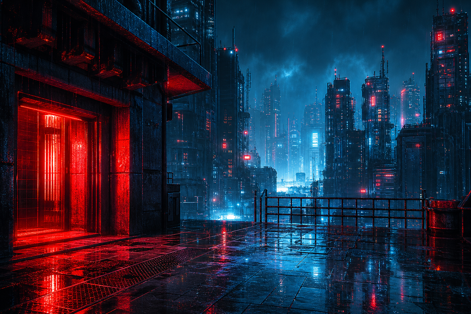Neon Cyberpunk City In Rain Cyberpunk Wallpaper  1 4K