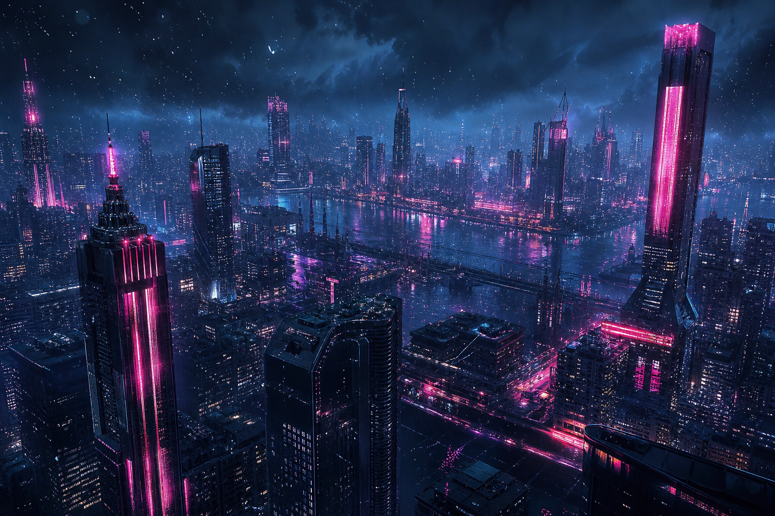 Neon Cyberpunk City In Rain Cyberpunk Wallpaper  1 4K