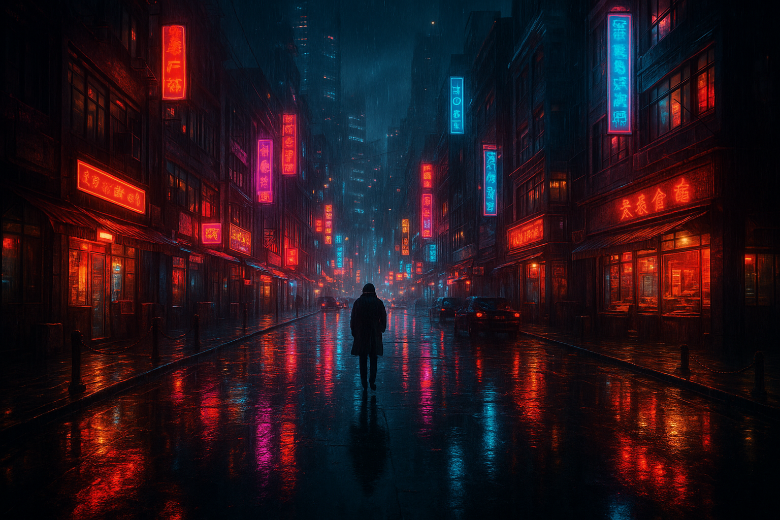 Neon Cyberpunk City In Rain Cyberpunk Wallpaper 1 4K 4K Cyberpunk Wallpaper